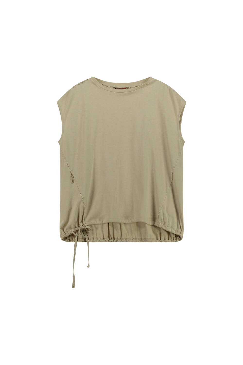 Polynesia Puffy Sleveless Cotton Top Kaki