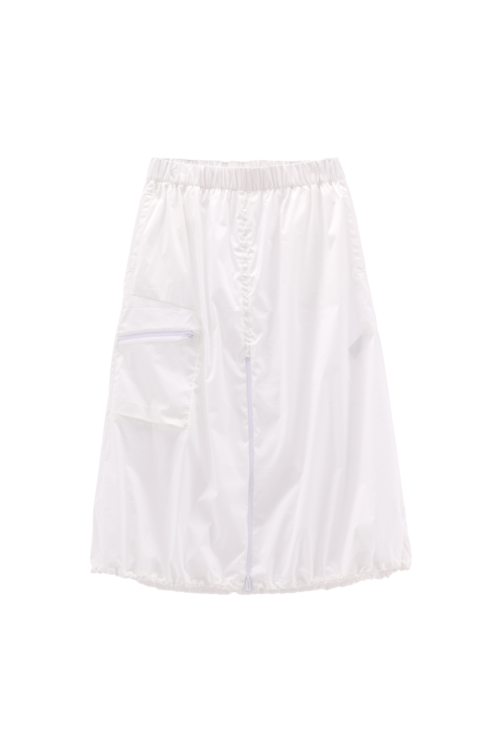 Lotus Midi Balloon Skirt In Parachute Fabric White