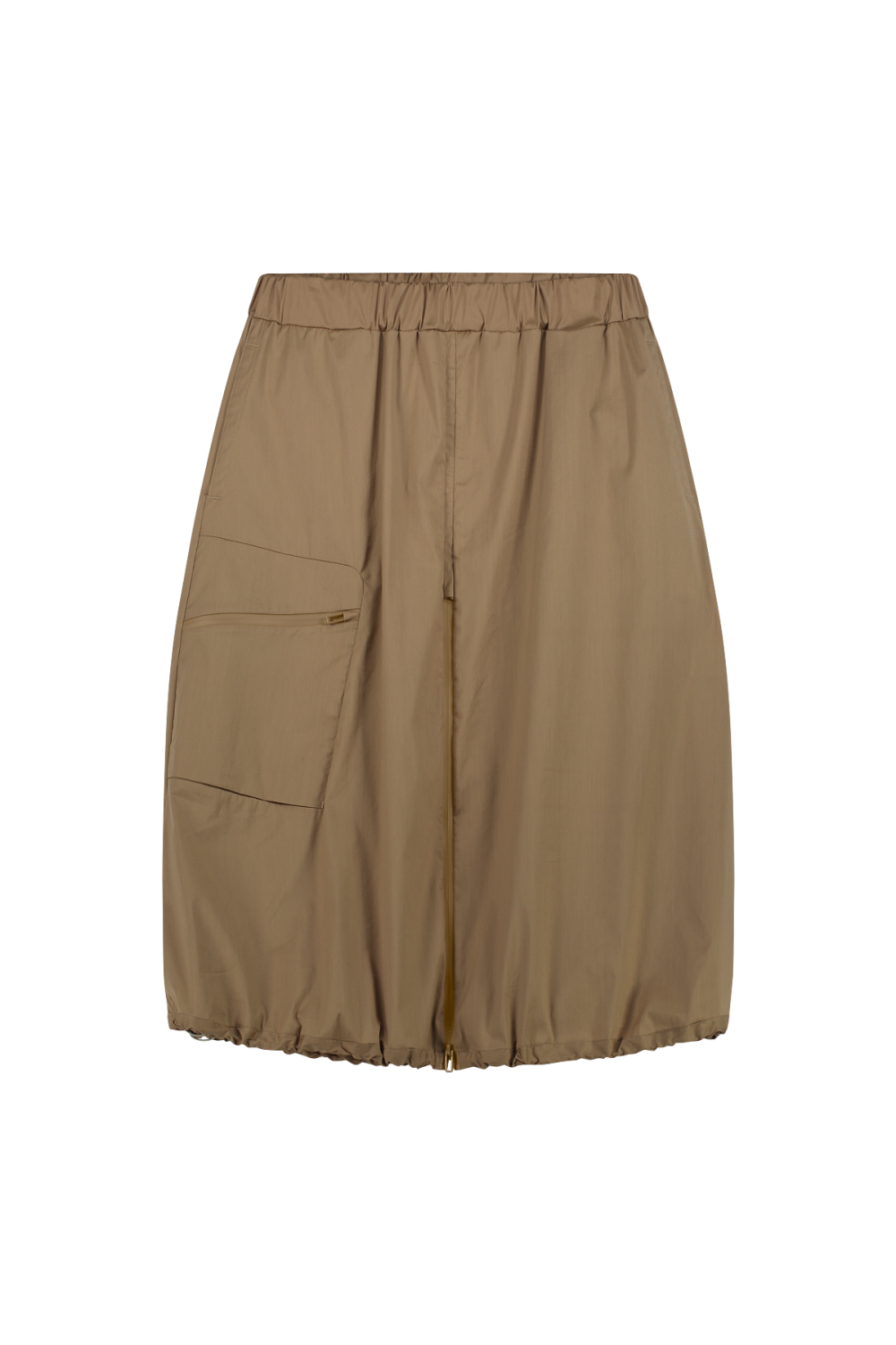 Lotus Midi Balloon Skirt In Parachute Fabric Camel